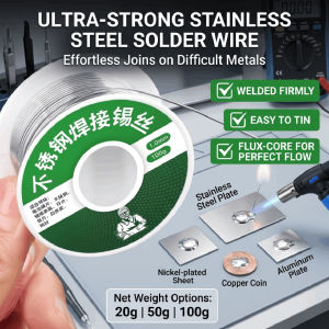Stainless Steel Welding Solder Wire 1.0mm Gasless Welding Wire High Purity Anti-Corrosion Professional Welding Projects DIY Soldering Tool