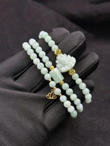 vòng tay nữ dáng chuỗi bạch ngọc jade tự nhiên mix lu thống hồ ly bạch ngọc và charm sen bi cầu kim tiền vàng tây vòng tay đá phong thủytrang sức thiết kế đủ hóa đơn thẻ bảo hành