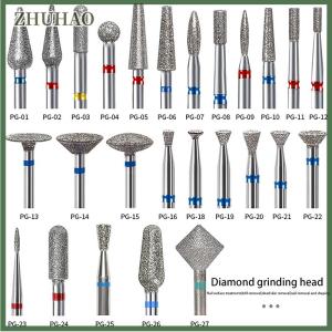 ZHUHAO Kim Cương Thép Không Gỉ Chuyên Nghiệp Gốm Nail Khoan Bit Thiết Lập Điện Làm Móng Tay Móng Tay Tập Tin Bit Cho Acrylic Gel Móng Tay Và Cuticl