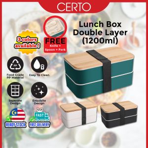 CERTO Bamboo Bento Lunch box Bowl Food Warmer Food Carrier Food Container Bekas Makanan Bekal Makanan Sekolah