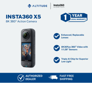 Insta360 X5 360º Waterproof Action Camera with 8K Resolution and Superior Low Light Quality