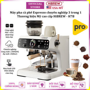 Máy pha cà phê Espresso chuyên nghiệp 3 trong 1 thương hiệu HiBREW H7B 20bar - Công suất 2800W - Hàng nhập khẩu