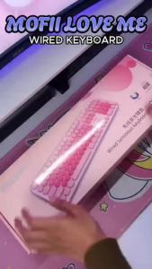 MOFII Love Me Wired Luminous keyboard Aesthetic Pretty keyboard Silent keycaps variety of delight