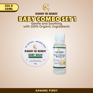 Kamay ni Nanay Baby Balm and Calming Oil Combo – 100% Natural Massage Set for Babies and Family Safe for G6PD