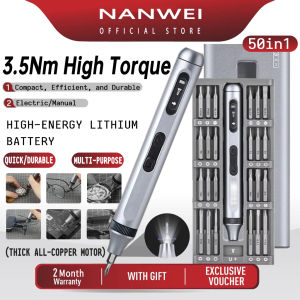 NANWEI Mini Cordless Screwdriver Set 50Pcs USB Charging Electric Hand Drill Electric screwdriver Set (Handheld/Electric 2IN1) For Mobile Phones/Watches/Laptops/TVs/Air Conditioners etc Repair Set