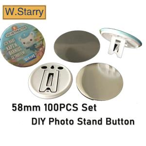 58mm 100PCS Photo Stand Button Badge Material DIY Empty Photo Stand Button Badge Blank Raw Material
