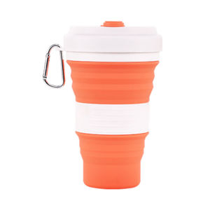 550ml Folding Silicone Cangkir Portable Collapsible coffee cup folding cup Travel Outdoor Sport