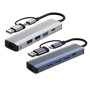 Usb C HUB Bộ chuyển đổi đa cổng loại C USB3.0 truyền dữ liệu 100Mbps/1000Mbps Ethernet RJ45 trạm nối cho máy tính xách tay