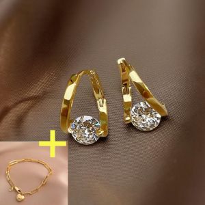 Original Saudi Gold 24k Nasasangla Pawnable Earrings for Women Gift Earrings Hypoallergenic Round Zircon Opal Jewelry Girlfriend Birthday Gift