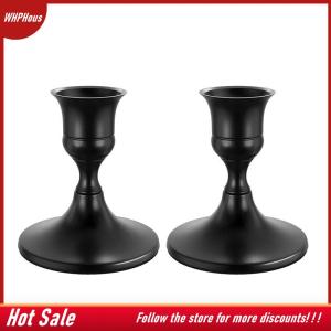 【COD】🔥🔥🔥 2Pcs Vintage Elegant Tabletop Candle Holders Iron Candlelight Dinner Props Bar Party Candelabra Home Hotel Decorations