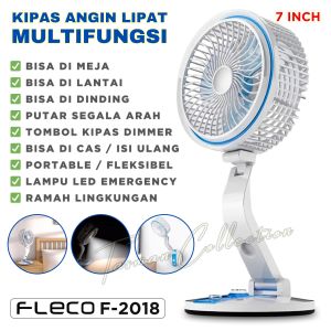 Kipas Angin Lipat Multifungsi Ada Senter LED / Bisa Di Dinding / Meja / Lantai / Tombol Dimmer / Portable | kipas dinding / kipas angin dinding / kipas meja / kipas angin meja / kipas angin tembok