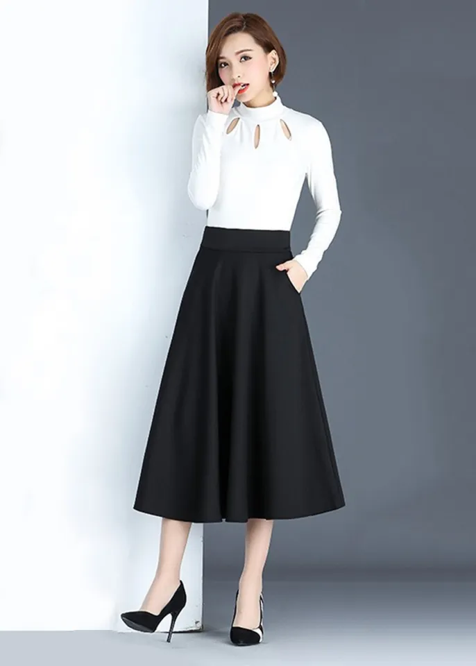 HÀNG SẴN) Set chân váy trắng MORAN xòe dài + Áo cộc tay màu đen style  vintage điệu đà Hàn Quốc (hàng loại 1) | Shopee Việt Nam