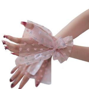 กุญแจมือผูกโบว์ลายหัวใจอุปกรณ์เสริมสำหรับใช้ในสตูดิโอกลางแจ้งที่มีน้ำหนักเบา