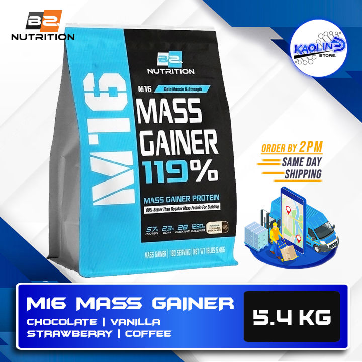 BS Nutrition M16 Mass Gainer 5.4 kg, 180 scoops, Mass Protein Gainer