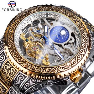 New Forsining Mechanical Watch Mens Tourbillon Automatic Watch Luxury Hollow Waterproof New Mens Fashion Watch