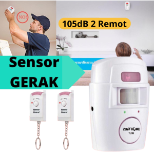 COD TaffHOME Alarm Anti Maling Sensor Gerak Infrared PIR 105dB 2 Remot Jendela Rumah Toko - YL105