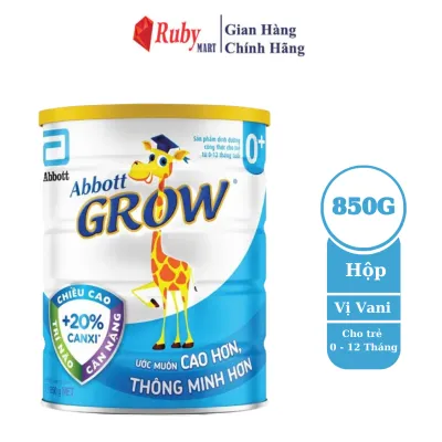 Sữa bột Abbott Grow 0+ hương vani 850g (0 - 12 tháng)