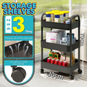 [3-5 Tầng ALL SIZE KỆ] professionall.-Kệ nhựa có bánh xe 4 tầng Xe Đẩy Để Đồ Đa Năng Kệ Tiện Lợi