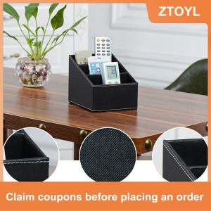 【ZTOYL】 PU da điều khiển từ xa chủ Máy tính để bàn tổ chức hộp lưu trữ cho TV hướng dẫn Thư Điện thoại văn phòng phân loại lưới mỹ phẩm Bút giá