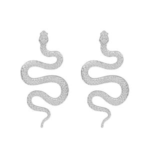 YOCKY  Snake Shaped Earrings Avant-garde Exaggerated Metal Earrings Fashion Alloy Animal Snake Stud Earrings Women