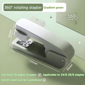 Stapler 360 Degrees Rotatable Primary School Students With Gradient Color Stapler Office Use Labor-saving Stapler