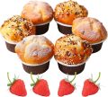 Fake Cupcakes, Artificial Cupcakes for Display, Realistic Fake Food, Artificial Cake Fake Desserts Pastries for Decoration, Decorative Faux Cakes Set C 6 Pack. 