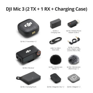 DJI Mic 3 - Wireless Mic | 28-Hour Battery Life | Up To 4TX + 8RX Collaboration | Dual File & 32-bit Internal Recording