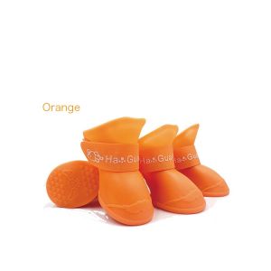 4pcs/set Pet Rain Shoes Dog Silicone Antiskid Rain Boots Candy Color Pets Waterproof Shoes