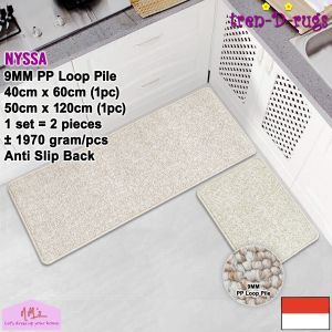 Tren-D-rugs Keset kaki tebal polos alas lantai kamar dapur panjang anti slip 1 set isi 2pcs - NMs