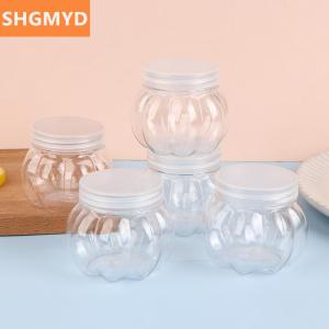 [COD] SHGMYD 5Pcs 150ml Pumpkin Jar Transparent Plastic Jar With Lid Candy Cookies Grain Tea Seasoning Storage Container Kitchen Supplies