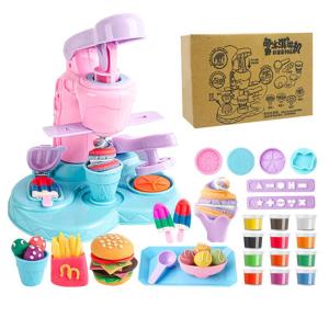 26pcs Ice Cream Clay Toy Set Slime 12 Color Clay Setice Cream Toys for Kids Girl Clay Skin Mud Handmade Nontoxic Dessert Machine Kitchen Air Dry Clay Toy