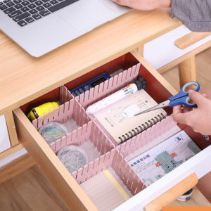 Thai pioneers ตัวแบ่งลิ้นชักเก็บของ จัดระเบียบพาร์ติชั่นการจำแนกแบ่งลิ้นชักพลาสติก สปอตสินค้า Drawer storage divider