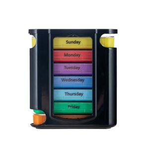 NALANILI Plastic Pill Box 4-Compartment Monthly Pill Organizer Portable Weekly  Box 7 Days