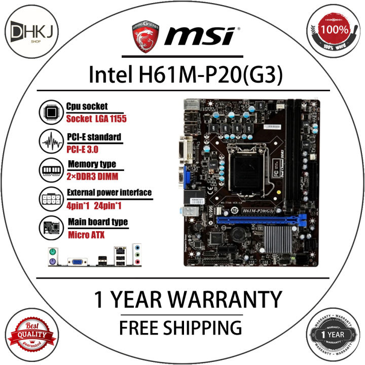 H61m P31 G3 Motherboard Msi H61m P20 G3 Msi Best Lga 1155 Cpu Best