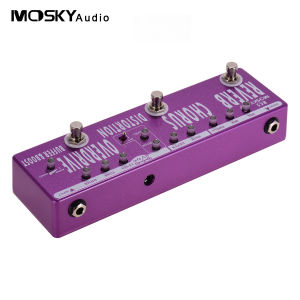 [ammoon]MOSKY RC5 6-In-1กีตาร์มัลติฟังก์ชั่เหยียบพัดโบก + นักร้อง + การบิดเบือน + Overdrive + Bo-Oster + บัฟเฟอร์เปลือกโลหะเต็มกับทรูบายพาส