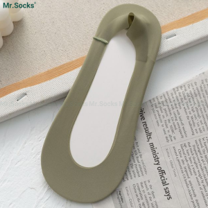 Combo 5 Tất vớ tàng hình nữ Mr.Socks đi giày búp bê cotton cao cấp có đệm cao su chống tuột gót - PO-BUPBE-LUA-3009-CB5