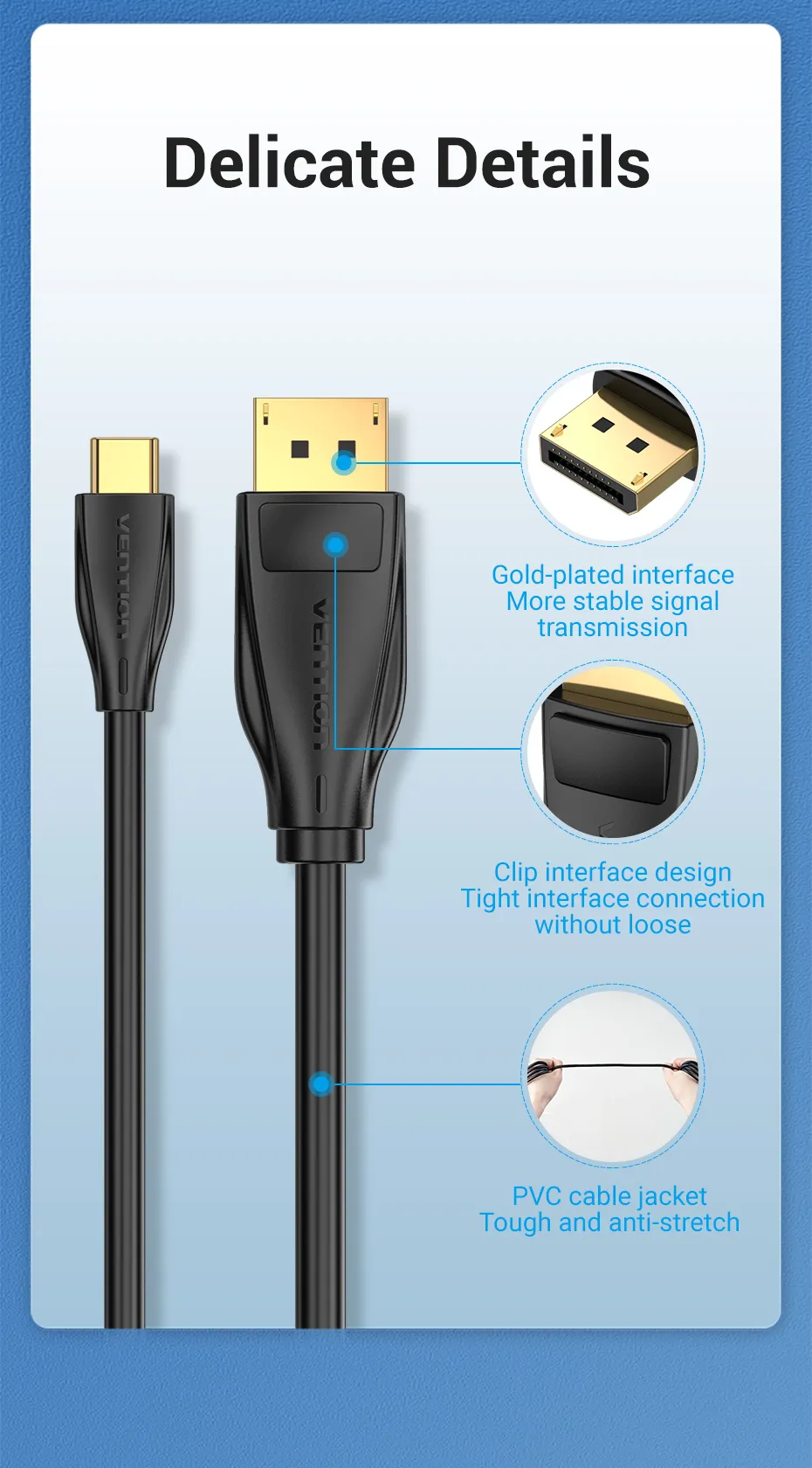 Chi tiết chip xử lý tín hiệu thông minh tích hợp bên trong cáp Vention CGY