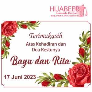 Ucapan Tulisan Print Out Full Color Desain Custom Kertas HVS Putih Kalimat By Hijabeer