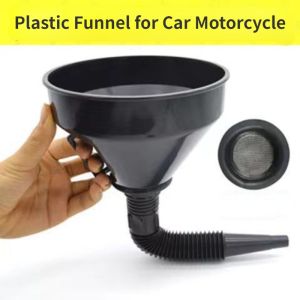 Universal 2 In 1 Plastic Funnel Car Motorcycle Refueling Longer Filter Funnel Refueling Funnel