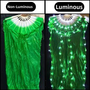 SJJL MALL Glowing Luminous Dance Fan Multi Color Classical Stage Performance Fan Carnival Supplies with LED Lights Folding Hand Fan Stage Performance