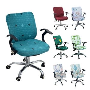 QUA Full Stretchable Universal Split Anti-dirty Back Cover Elastic Chair Cover Computer Chair Chair Seat Cover Office