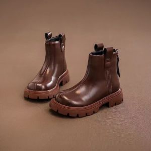 QBELY New Girls Short Boots Simple Non-slip Kids Fashion Casual Versatile Round-toe Princess Ankle Boots Drop Shipping Child Shoe