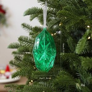 xpkQ Transparent Gemstone Christmas Pendants DIY Exquisite Xmas Tree Hanging Pendant Shining Elegant Christmas Tree Ornaments N7Y3P