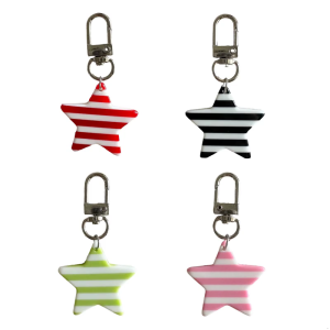 Unique Charm Keychain Striped Star Hanging Pendant Ornament Versatile Bag Phone Accessory Handmade Design