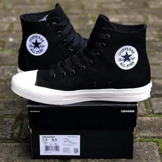 kusuma promo sepatu converse_256 allstar sneakers casual termurah chucktaylor jack denim ct pria wanita sekolah kuliah kerja full black hitam