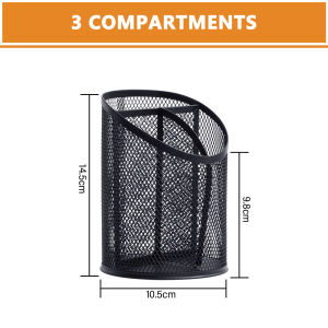 [3 Sizes] Encora Multifunctional Metal Mesh Pencil Holder Desktop Storage Holder Rak Alat Tulis Stationery Organizer 文具篮