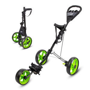 PLAYEAGLE Foldable 3 wheel Trolley Aluminum Alloy Golf Push Carts รถเข็นกอล์ฟถุงกอล์ฟ3ล้อสำหรับสนามกอล์ฟรถเข็นอะลูมินัมอัลลอยน้ำหนักเบา