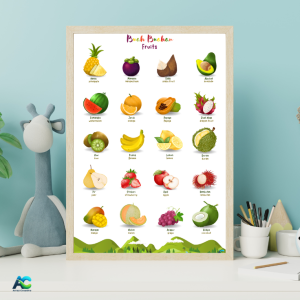 POSTER EDUKASI ANAK ANGKA GEOMETRI BUAH BUAHAN PROFESI LENGKAP Poster Untuk Belajar Anak Balita PAUD. A3+ Tebal Full Color