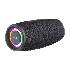 ZEALOT S56 Portable Bluetooth Speaker with Deep Bass Waterproof Outdoor Wireless Speaker Long Playtime FM Radio LED Lights