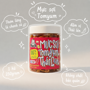 [COMBO 3] Mực Sợi Sốt Tomyum Phúc Vị 250g | Ăn Vặt Chua Cay Đúng Vị Thái | Không Chất Bảo Quản